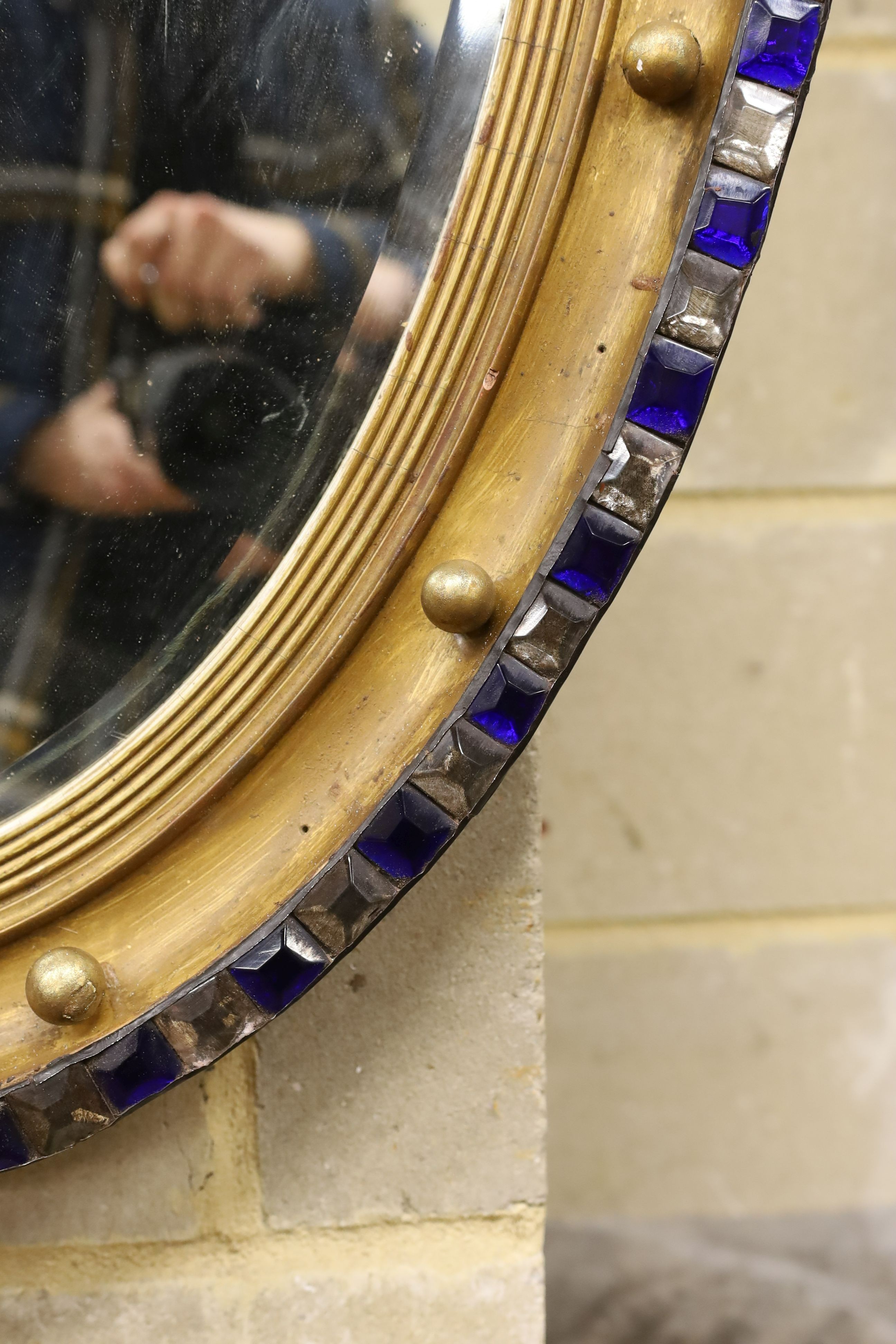 An Irish style oval wall mirror, width 64cm, height 100cm